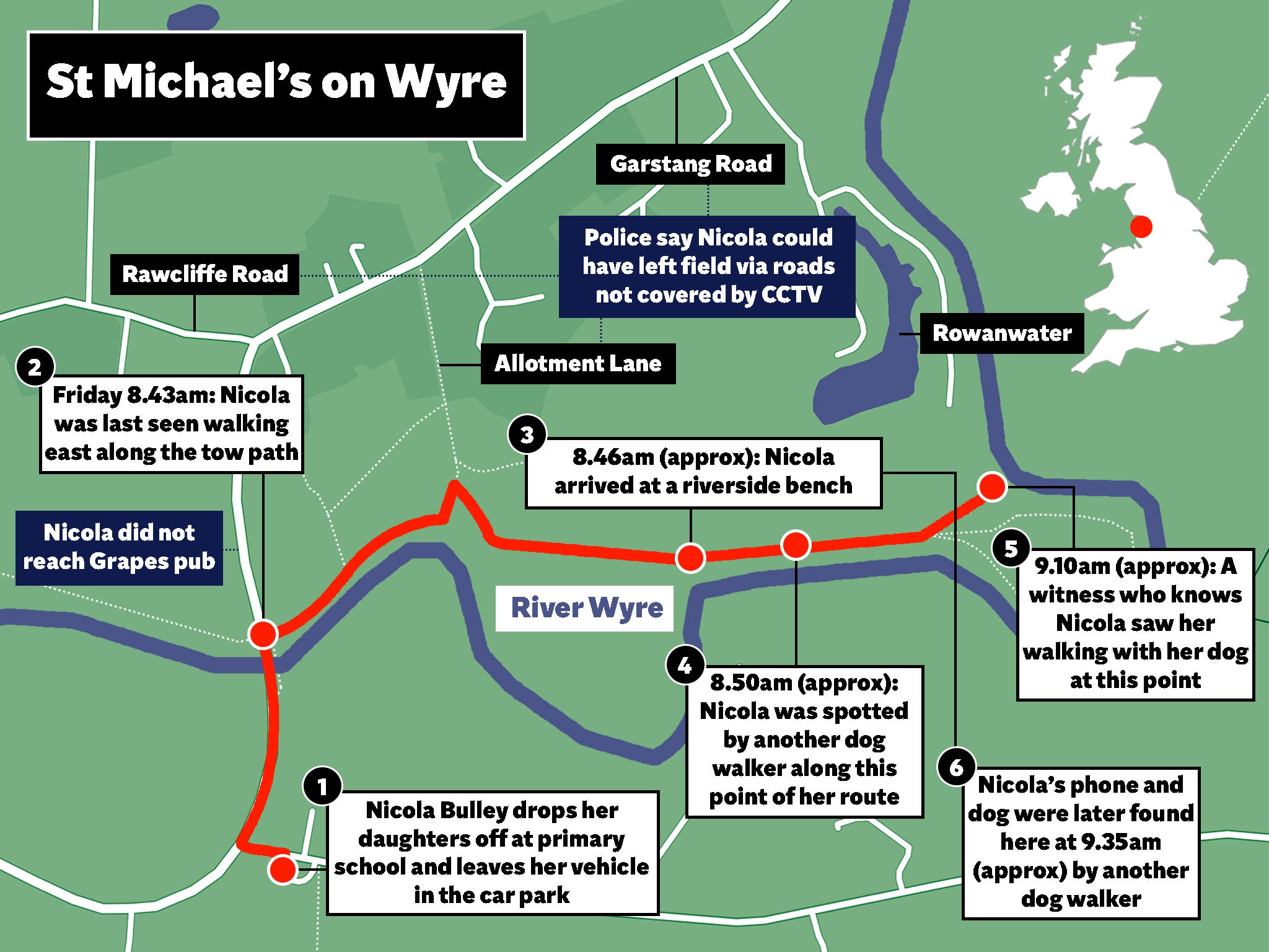 Map Shows Key Areas In Nicola Bulley Search As Police…